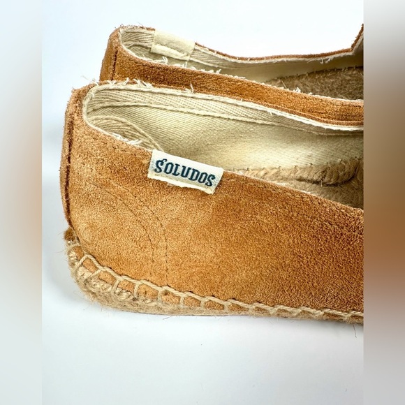 Anthropologie Soludos Platform Suede Espadrilles in Mustard Yellow New - Picture 7 of 13